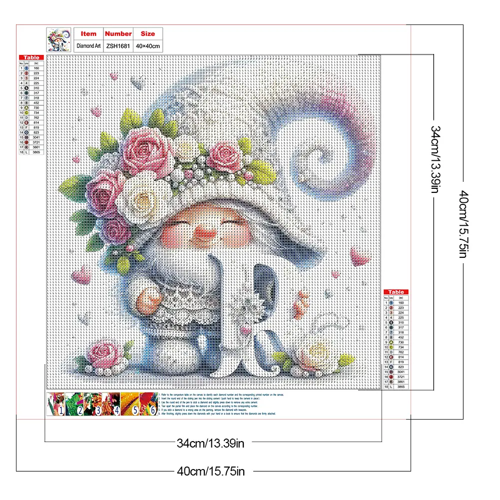 Cartoon 5D DIY Full Drill Round Diamond Painting Kit for Home Wall Decoration