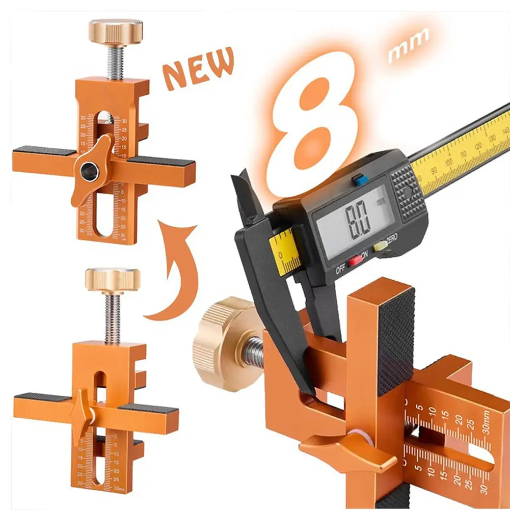 Cabinet Door Mounting Jig Aluminum Alloy Cabinet Door Positioning Tool Drilling Guide Locator Installing Clip for Mount Hinges