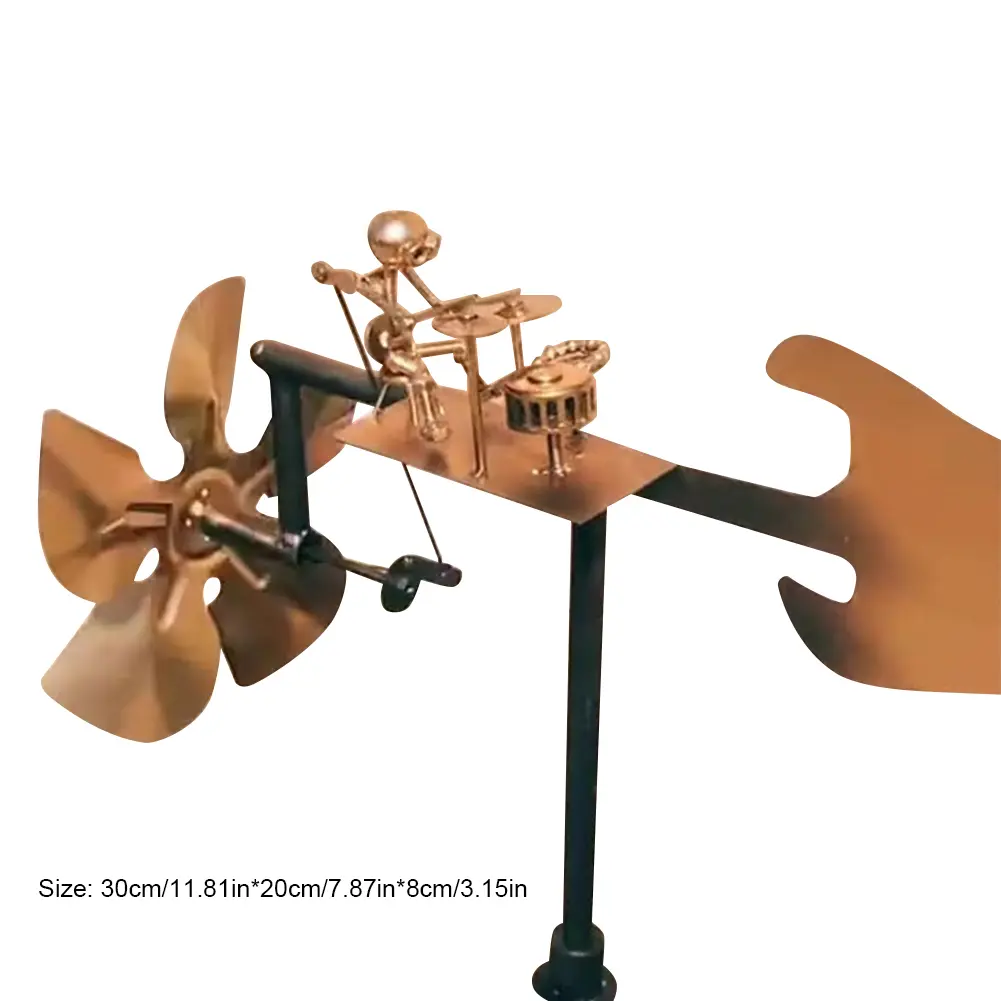 Metal Wind Spinner Metal Drummer Windmill Statue Decorative Wind Power Rock Art Statue for Garden Yard Patio Lawn Porch Backyard