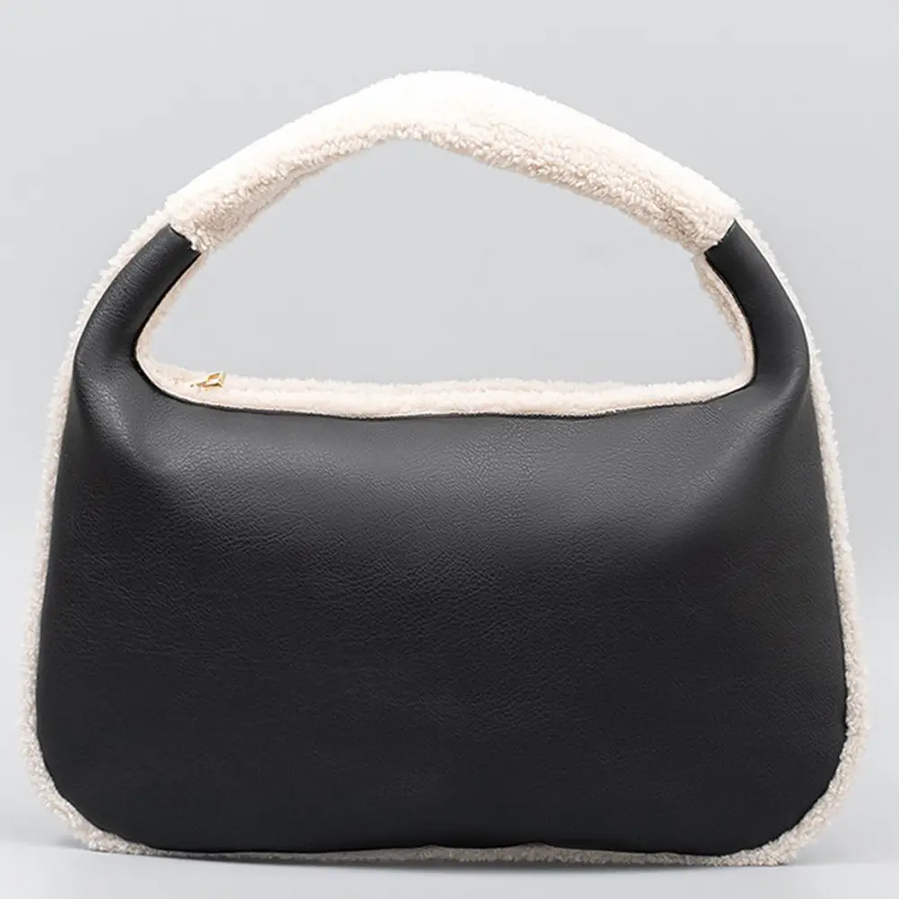 Women PU Leather Shoulder Bag Solid Color Underarm Bag Trendy Handbag Satchel Bag for Work Travel Shopping