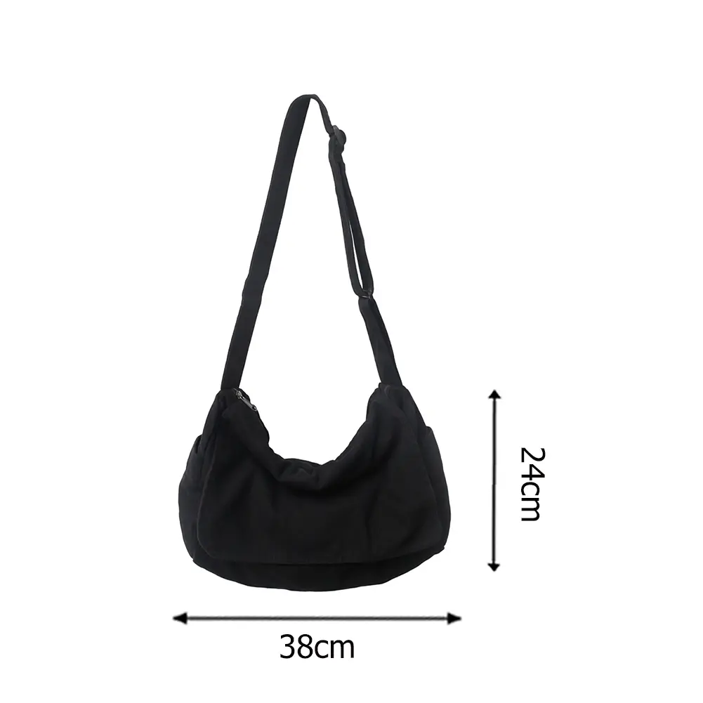 Women Canvas Messenger Bag Large Capacity Tote Sling Bag Adjustable Strap Trendy Hobo Bag Distressed Satchel Bag Shopping Bag