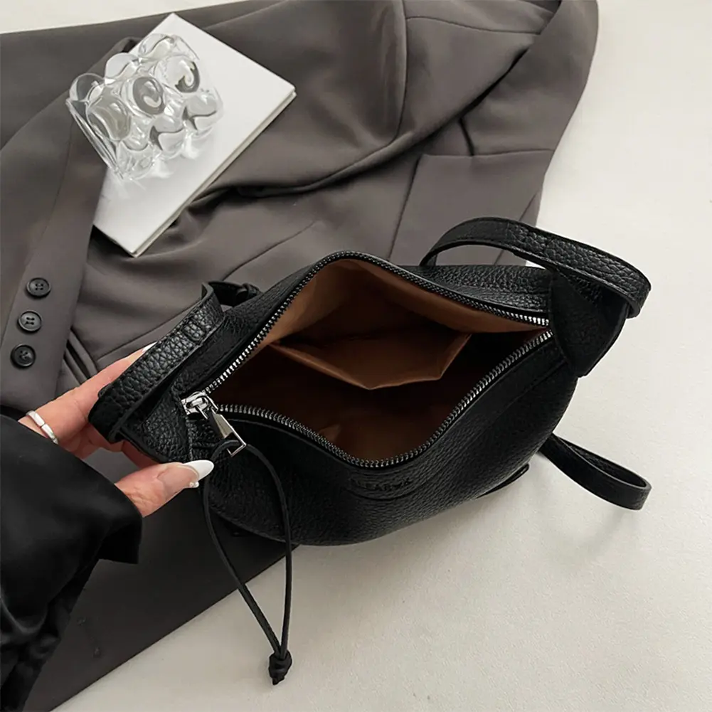 PU Leather Messenger Bag with Zipper Crossbody Bag Tote Handbag for Women Work Travel Shopping