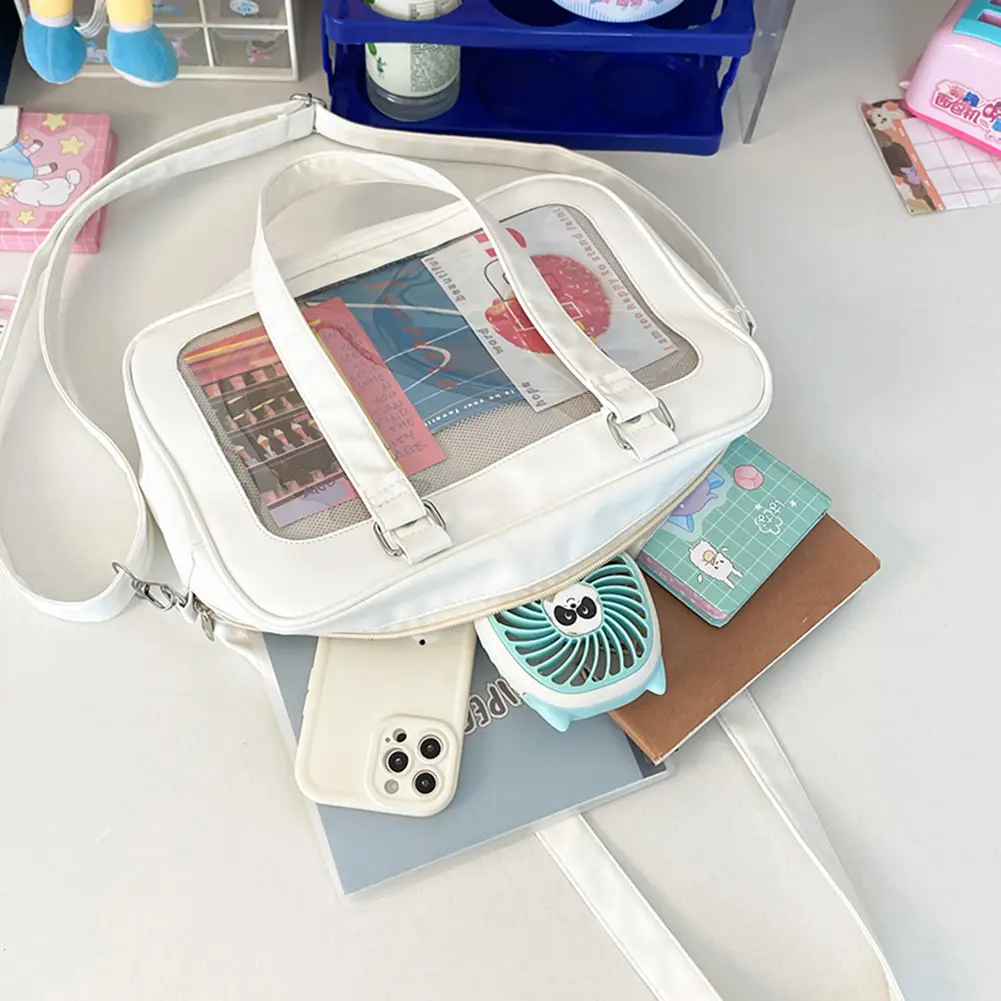 Transparent Stylish Crossbody Bag Japanese Style Simple Satchel Purse Large Capacity Stylish Messenger Bags for Teenagers Girls