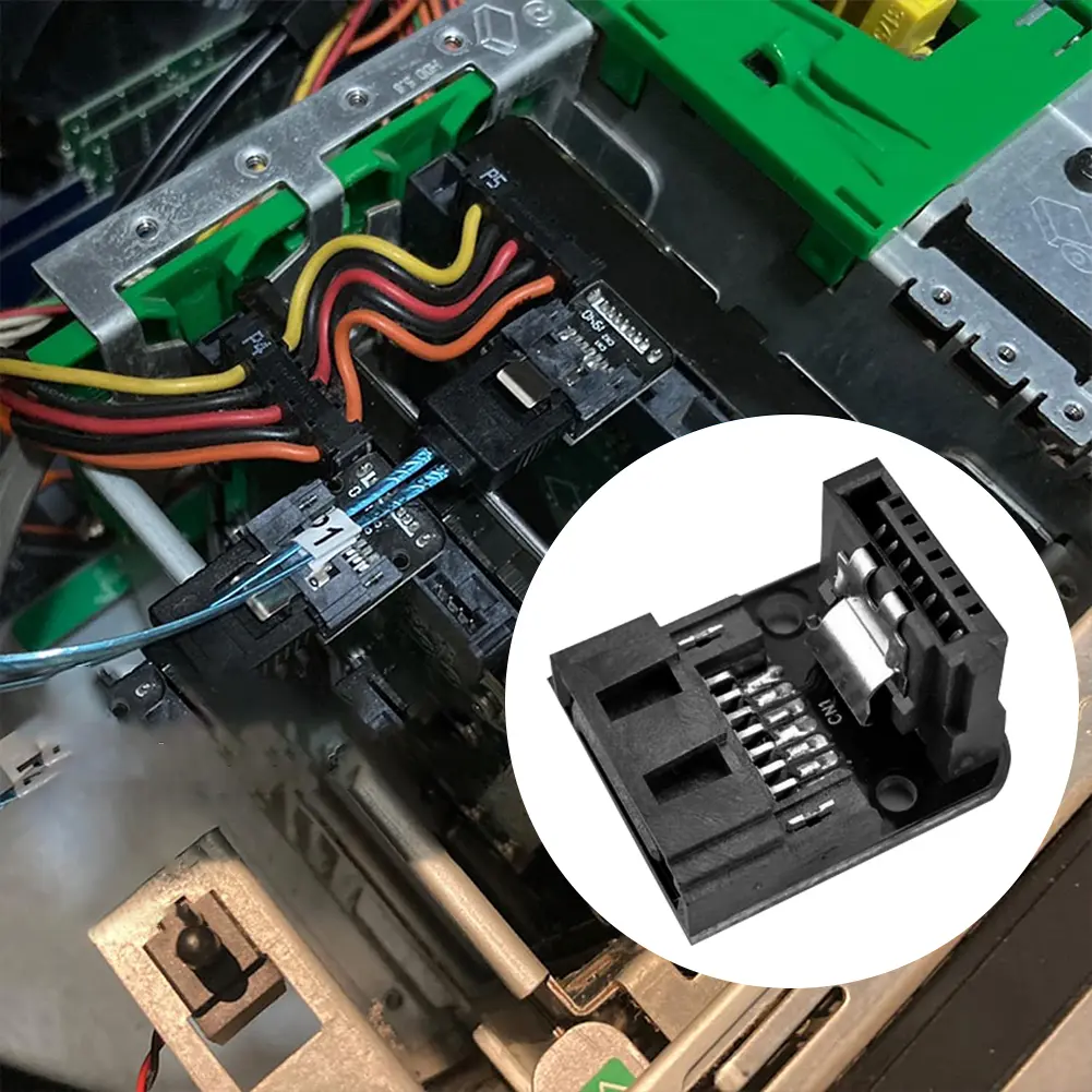 SATA 7Pin Female To 7pin Male Adapter 90 Degree Angle Elbow Adapter 6Gbps 90 Degree Angled Adapter for Motherboard Mainboard
