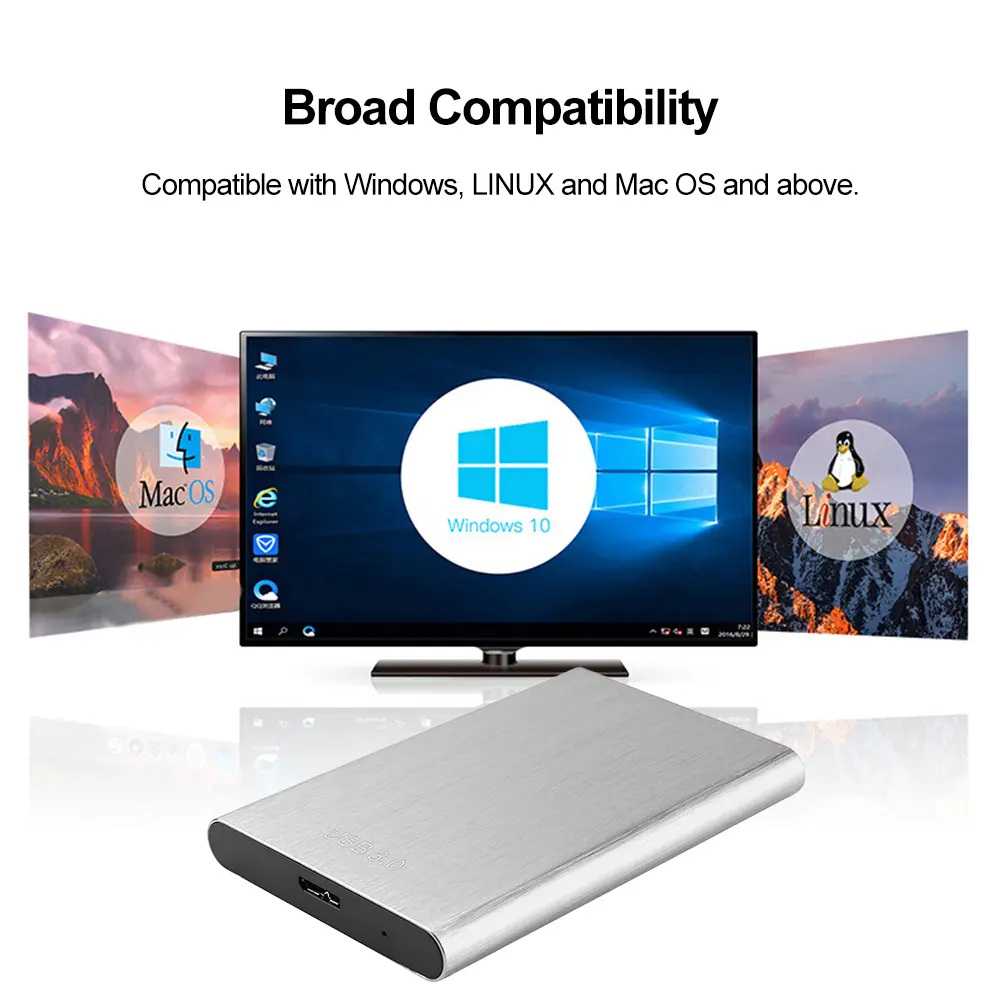 2.5 Inch Portable Hard Disk Box HDD Enclosure USB 3.0 External Hard Disk Drive Box for 1TB Portable Hard Drive
