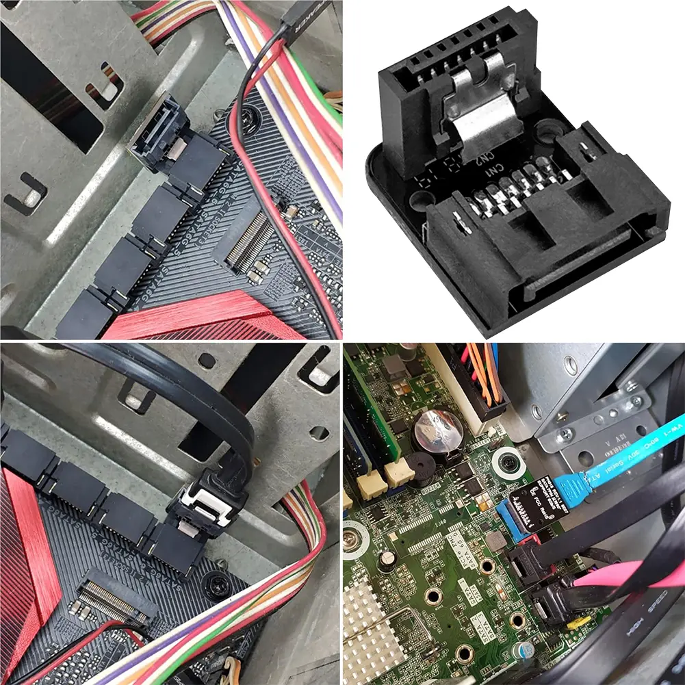 SATA 7Pin Female To 7pin Male Adapter 90 Degree Angle Elbow Adapter 6Gbps 90 Degree Angled Adapter for Motherboard Mainboard