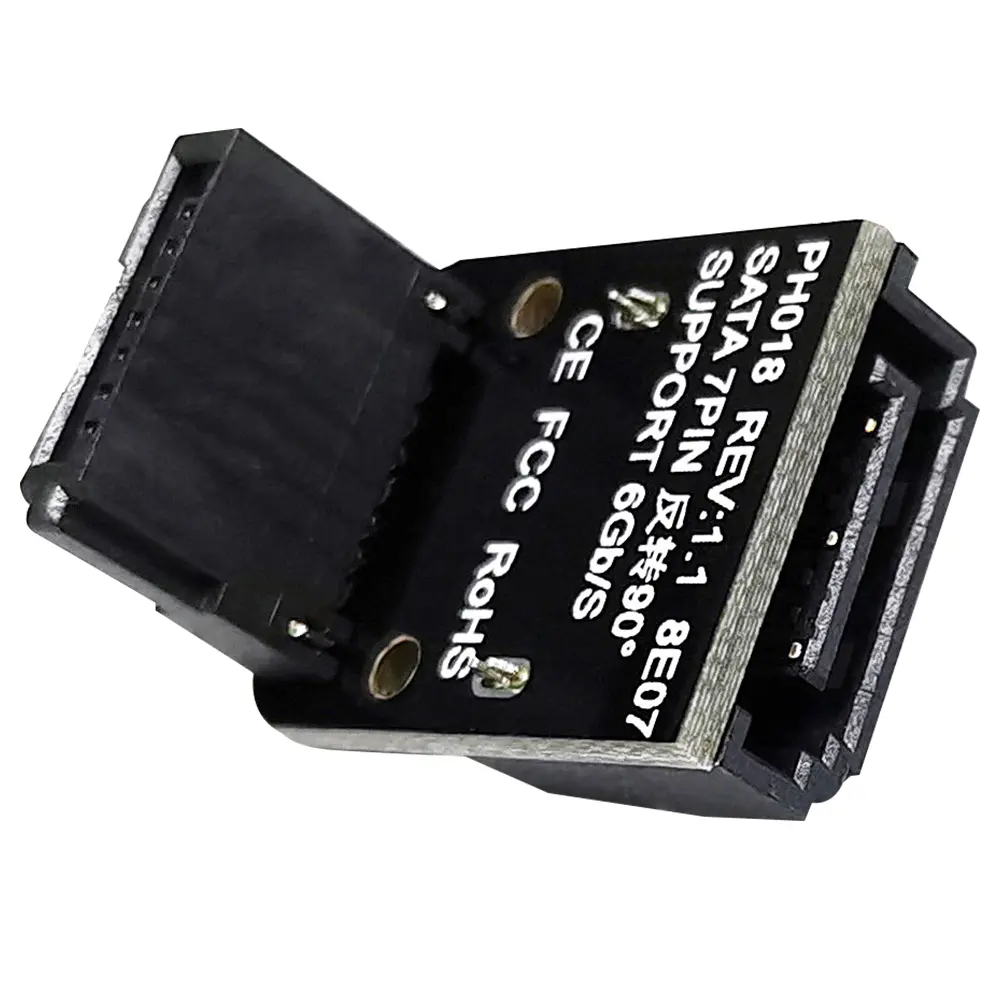 SATA 7Pin Female To 7pin Male Adapter 90 Degree Angle Elbow Adapter 6Gbps 90 Degree Angled Adapter for Motherboard Mainboard
