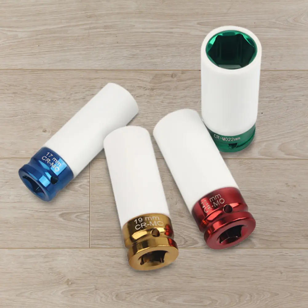 17/19/21/22mm Hex Sockets Pneumatic Wrench Tire Screw Sleeve 1/2 Inch Wheel Deep Impact Nut Socket Impact Sleeve Car Garage Tool
