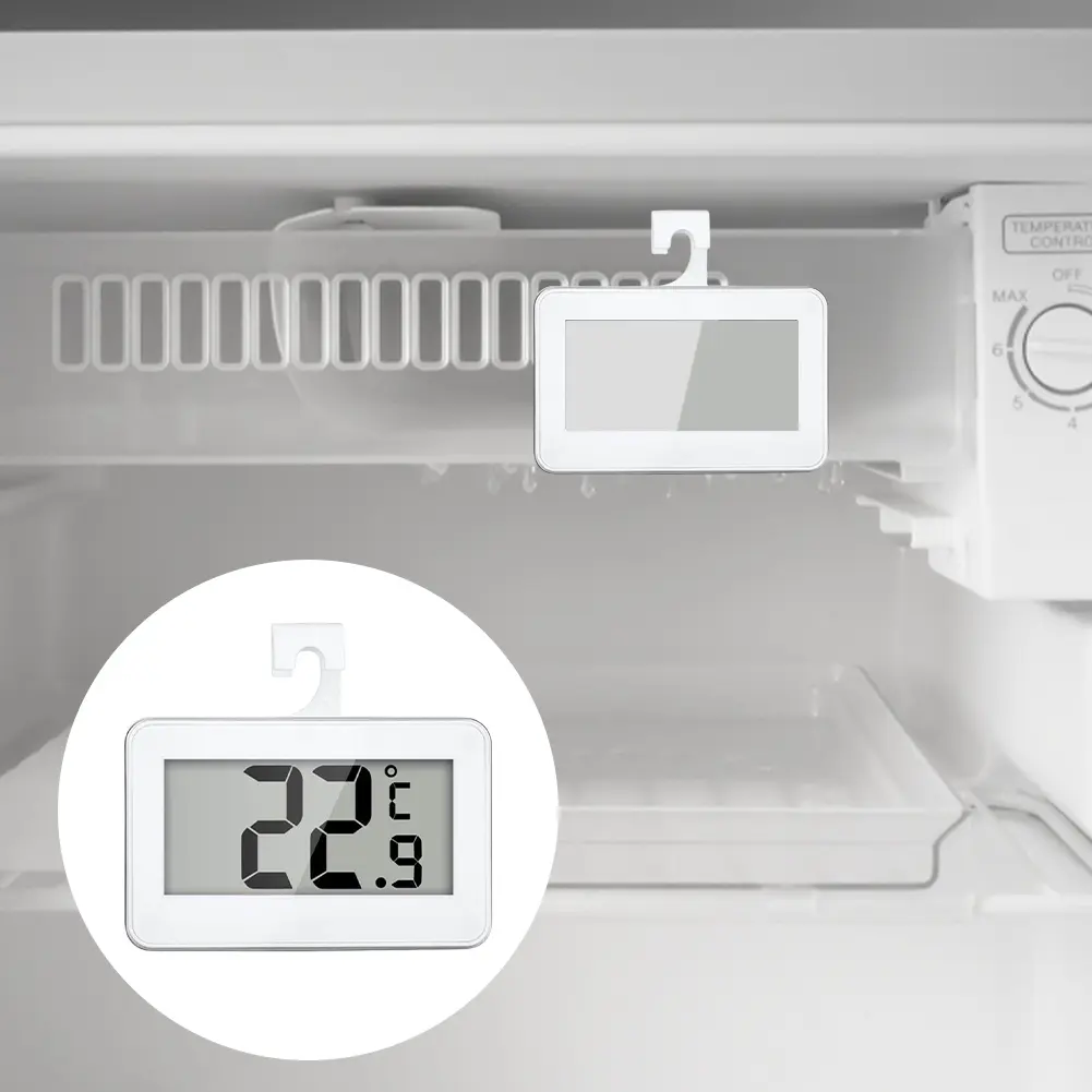 Digital LCD Fridge Thermometer Digital Refrigerator/Freezer Thermometer Hanging Hook Thermograph Meter Temperature Sensor