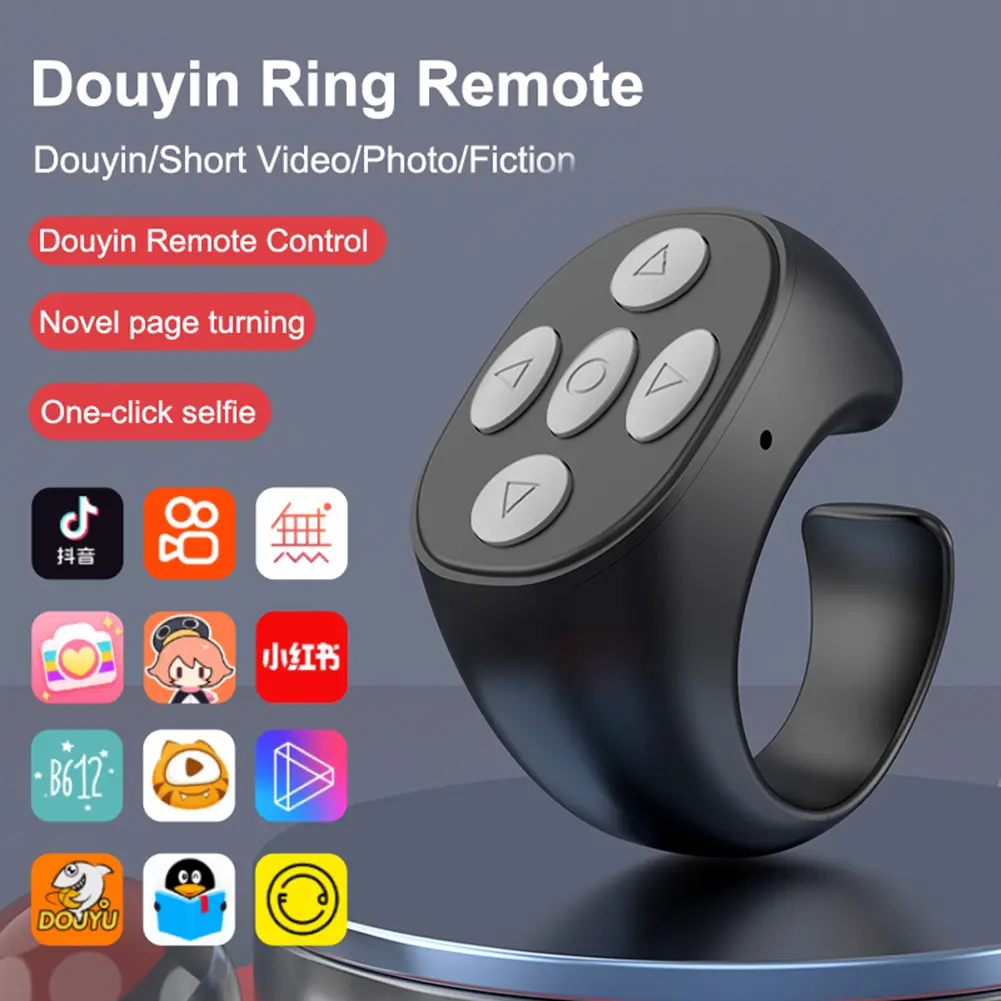 Wireless Bluetooth-compatible Remote Control Smart Automatic Page Turner Browsing Selfie Page Turner Controller for Mobile Phone