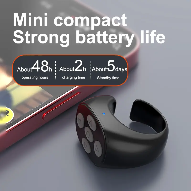 Wireless Bluetooth-compatible Remote Control Smart Automatic Page Turner Browsing Selfie Page Turner Controller for Mobile Phone