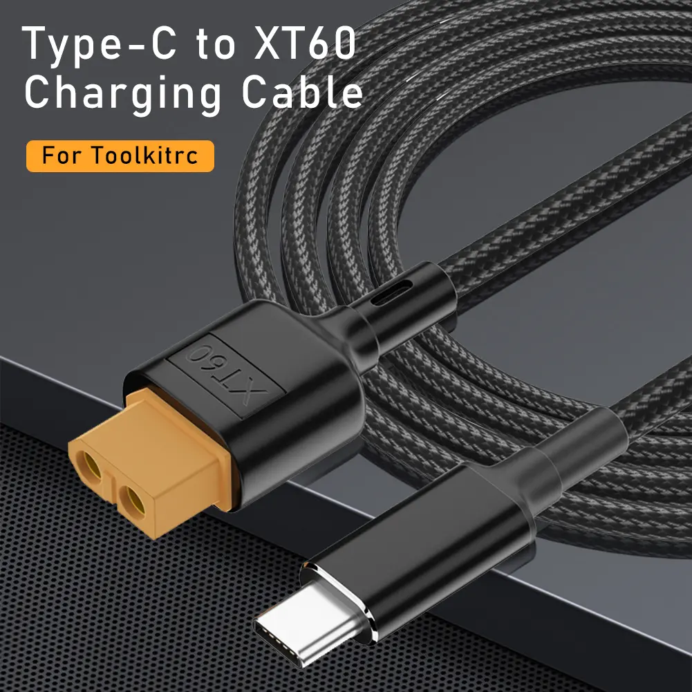 XT60 To Type-C Adapter Line PD2.0 100W 20V 5A Aircraft Model Power Line Drone Robot Aircraft Parts for ToolkitRC SC100