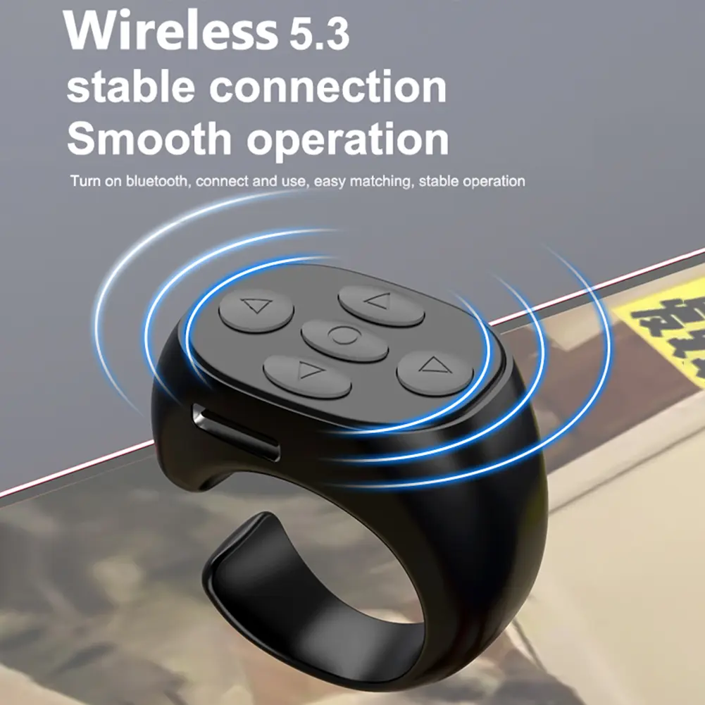 Wireless Bluetooth-compatible Remote Control Smart Automatic Page Turner Browsing Selfie Page Turner Controller for Mobile Phone