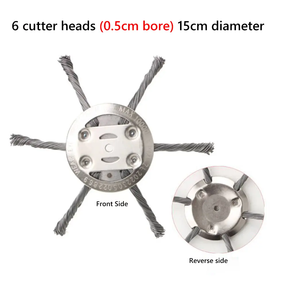 Weed Trimmer Head Wear-resistant Steel Wire Lawn Trimmer Head Anti-corrosion Derusting Replacement Parts for Home Garden Parking