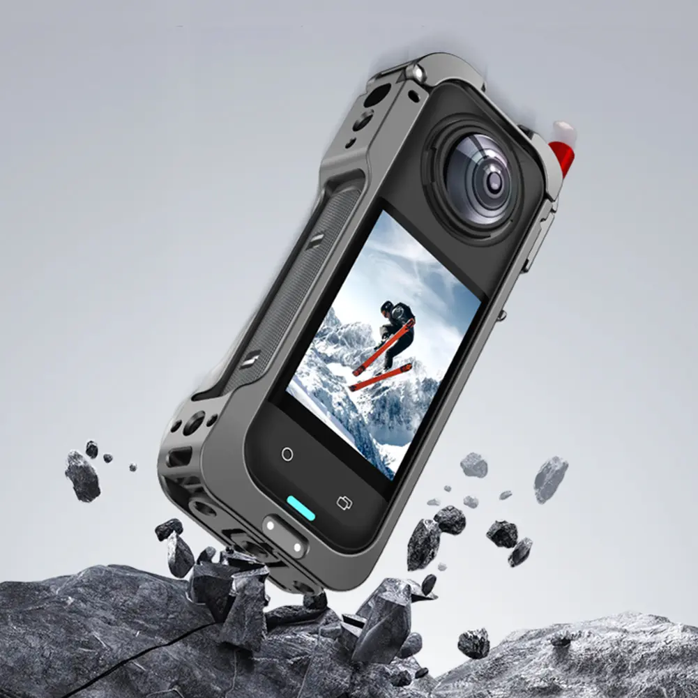 Camera Protective Frame For Insta360 X5 Quick Release Action Camera Frame Cold Shoe Mount Expansion Bracket Camera Accessories