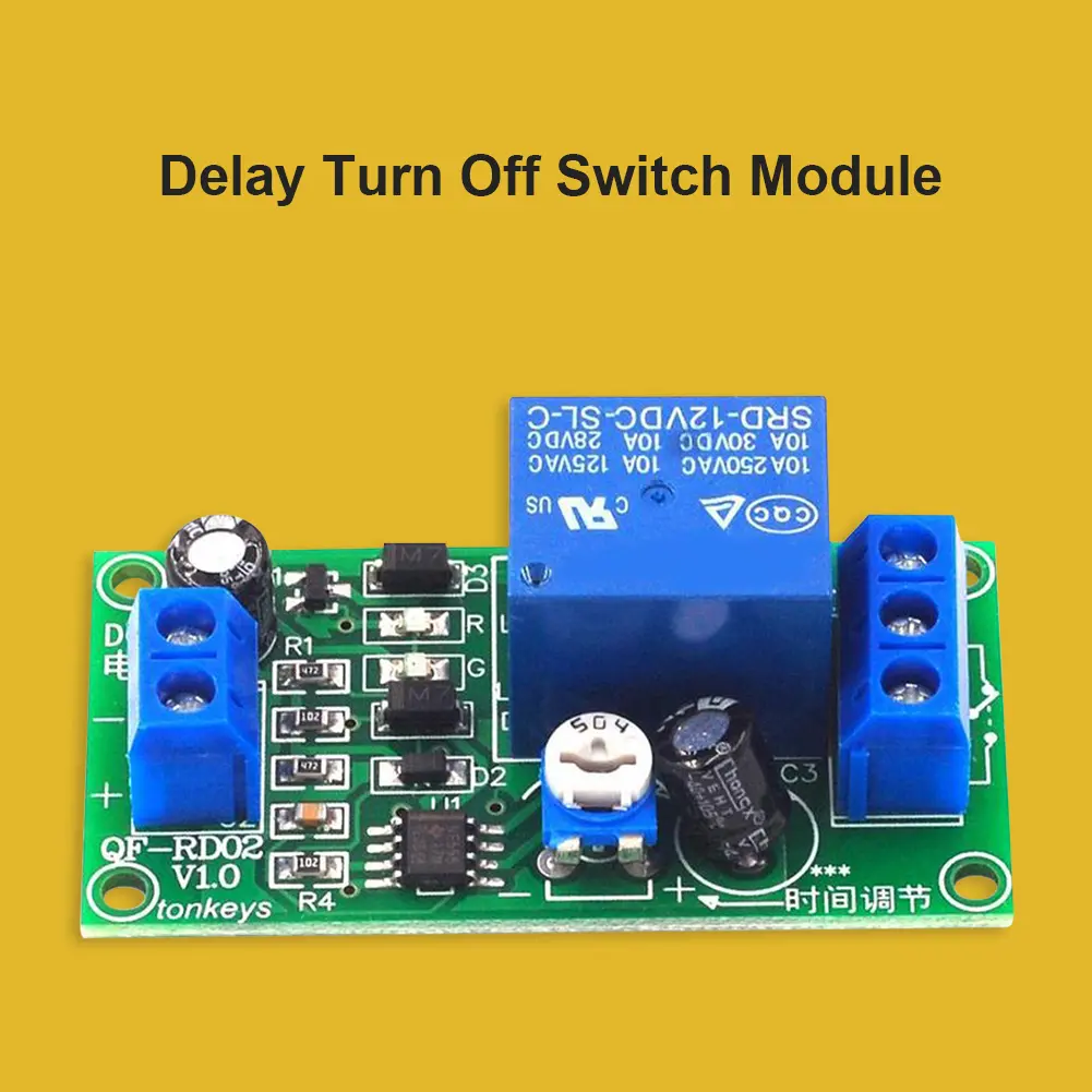 12V DC Time Delay Relay Module Seconds Adjustable Timer Switch Board Turn On Delay Turn Off Switch Module