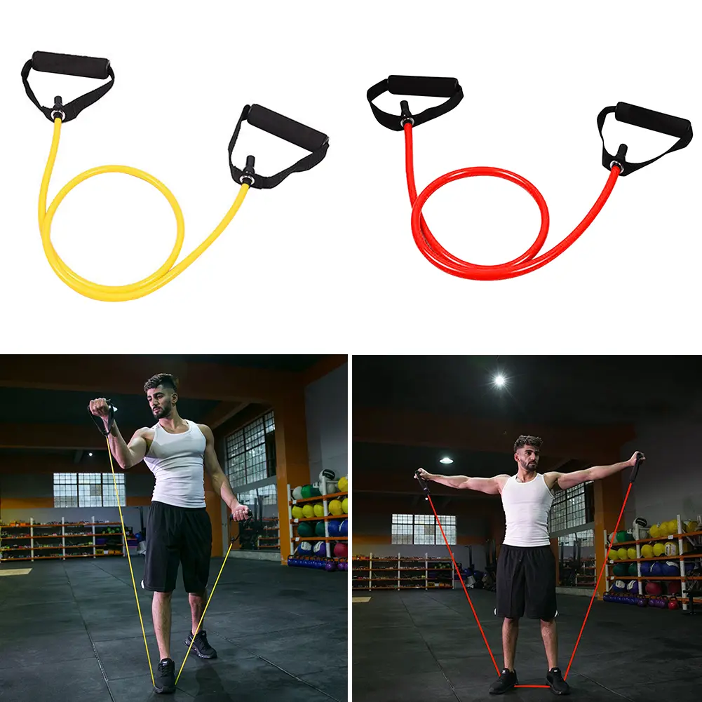 Exercise Cord with Handles Elastic Workout Bands Fitness Bands Legs Ankle Straps for Muscle Training/Shape Body/Physical Therapy