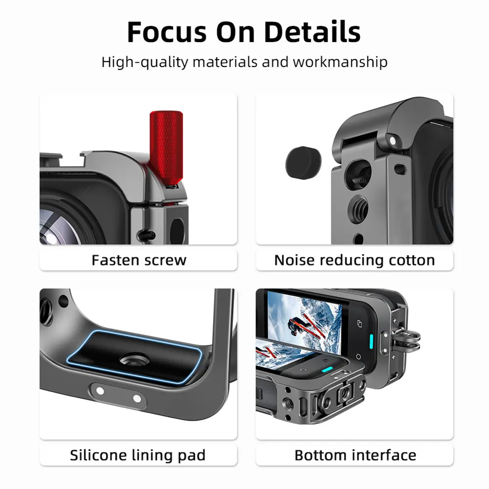 Camera Protective Frame For Insta360 X5 Quick Release Action Camera Frame Cold Shoe Mount Expansion Bracket Camera Accessories