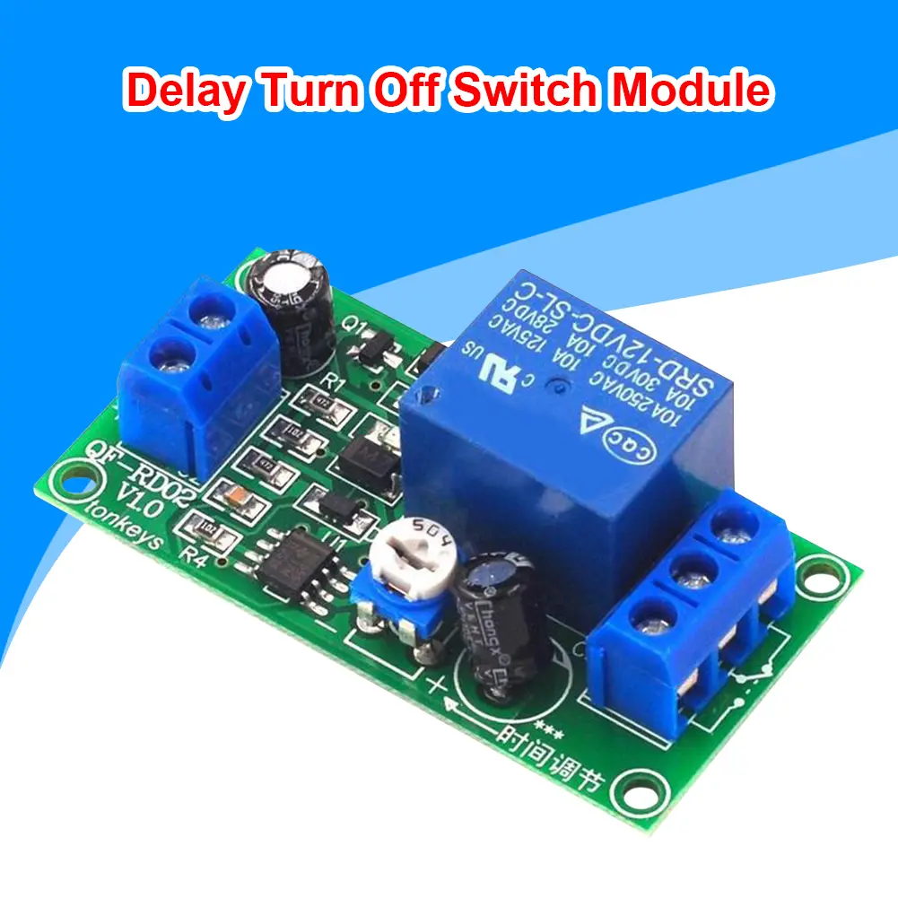 12V DC Time Delay Relay Module Seconds Adjustable Timer Switch Board Turn On Delay Turn Off Switch Module