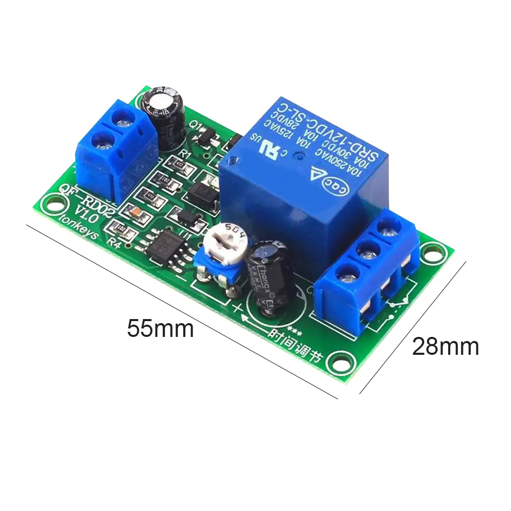 12V DC Time Delay Relay Module Seconds Adjustable Timer Switch Board Turn On Delay Turn Off Switch Module