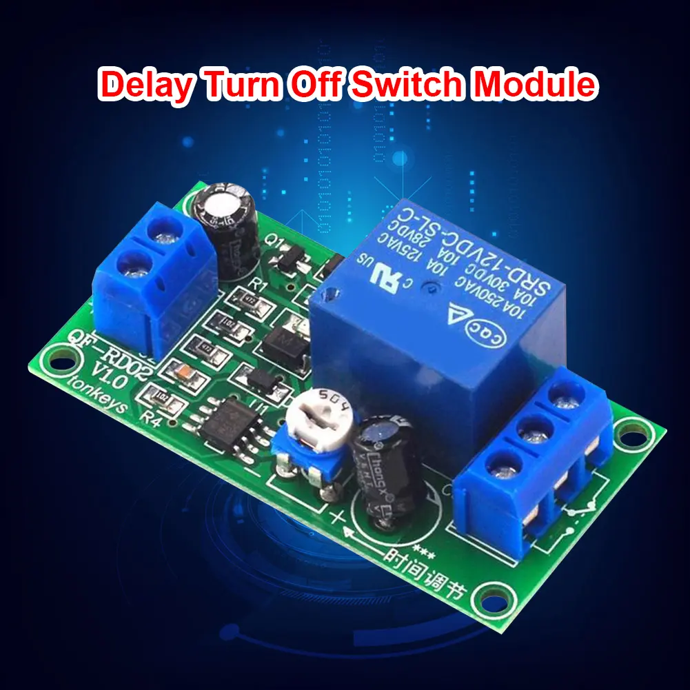 12V DC Time Delay Relay Module Seconds Adjustable Timer Switch Board Turn On Delay Turn Off Switch Module