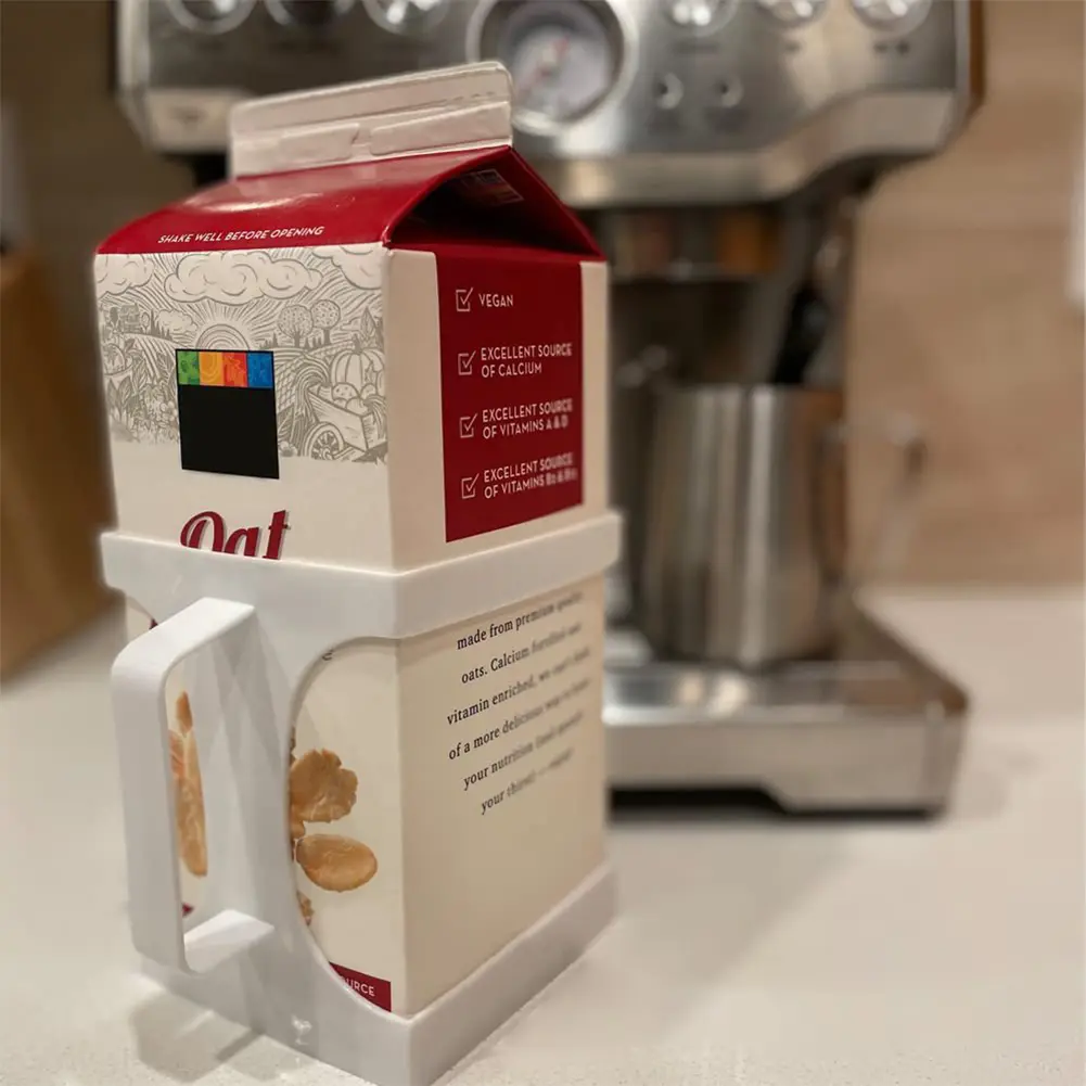 3D Printed Drink Carton Holder with Handle Half Gallon Milk Carton Holder Save Space Lightweight Carton Holder for Coffee Shops