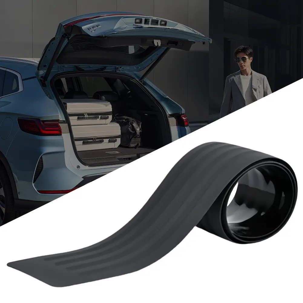 Rubber Mouldings Pad Trim Cover Strip Anti-Scratch Car Rear Bumper Guard Plate Cover Trim Car Trunk Protector Strip Car Styling