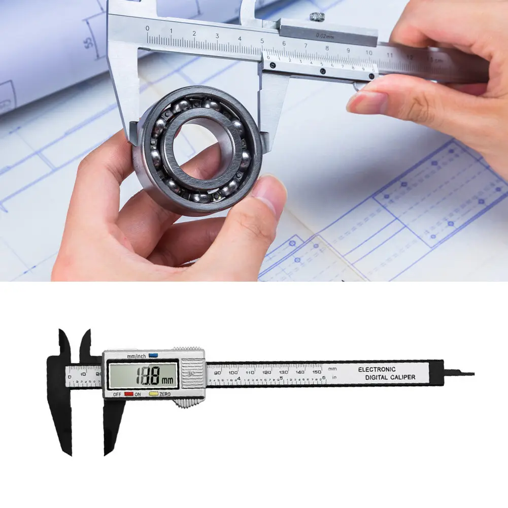 Carpentry Tools Thickness Gauge Digital Caliper Gadgets 4 Measuring Functions 0.1mm Accuracy for Jeweler Mechanic