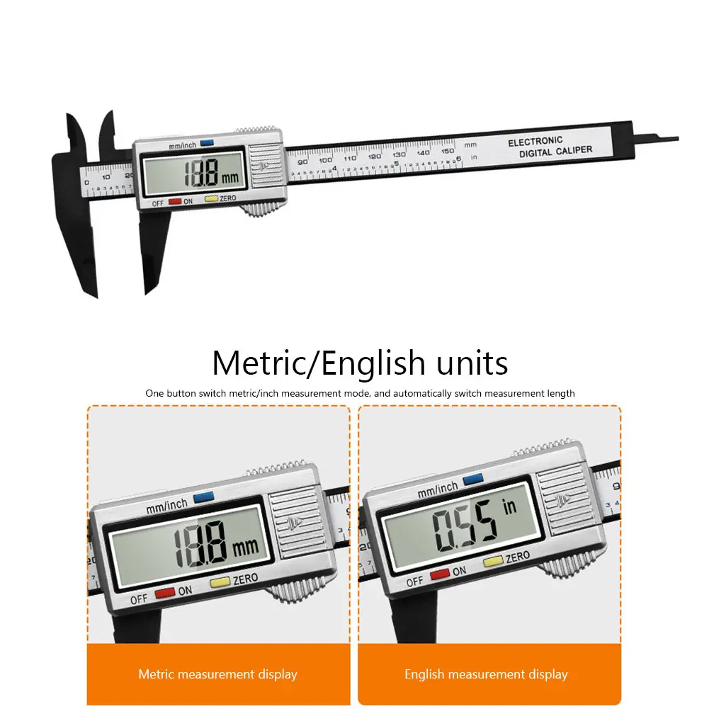 Carpentry Tools Thickness Gauge Digital Caliper Gadgets 4 Measuring Functions 0.1mm Accuracy for Jeweler Mechanic