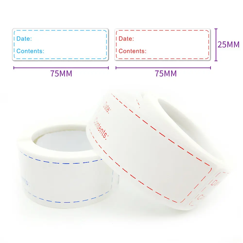 250Pcs Dissolvable Food Labels Waterproof Blank Writing Sticker Labels No Adhesive Residue for Glass Metal Plastic Containers