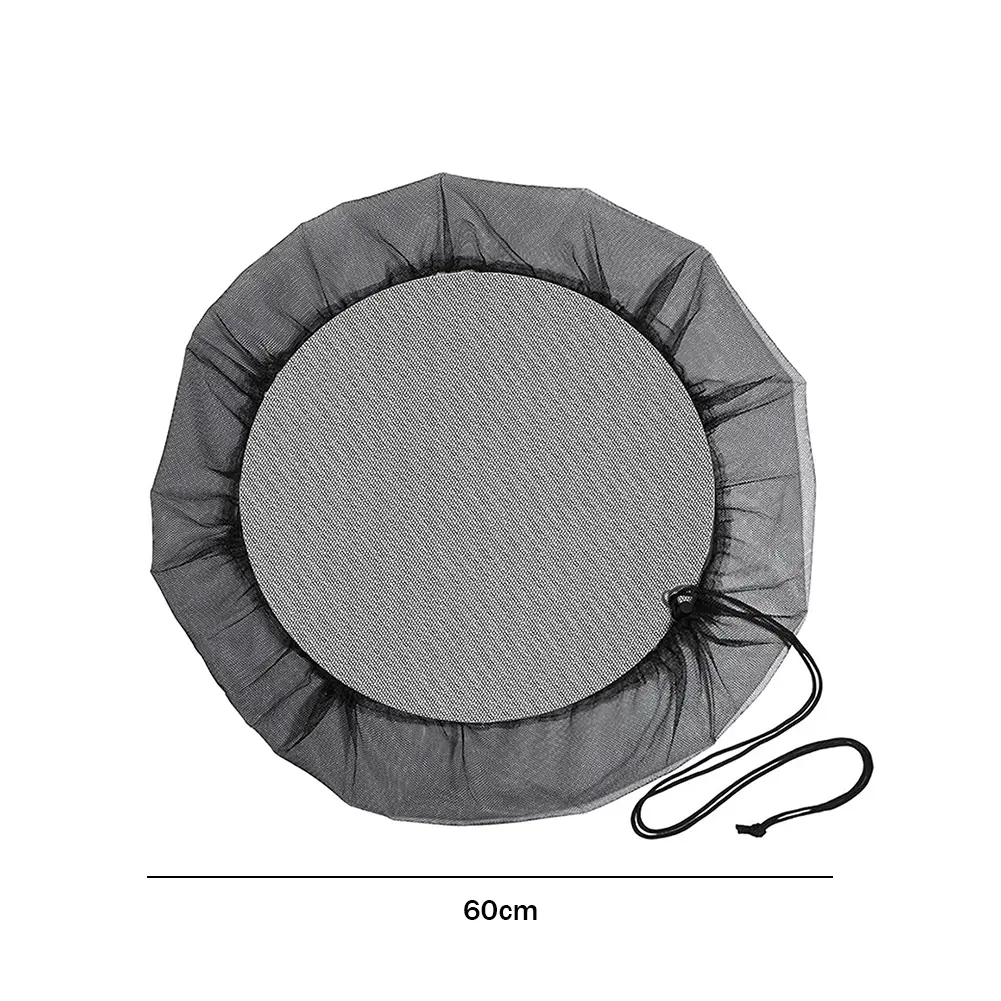 60cm Rain Barrel Filter Mesh with Drawstring Nylon Rainwater Barrel Protector Screen Anti-fall Leaves Practical for Home Outdoor