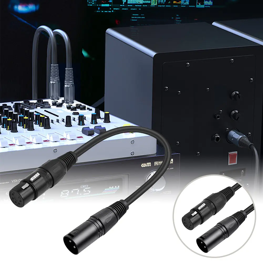 3 Pin XLR Male To 5 Pin XLR Female DMX Adapter 30cm XLR3M To XLR5F Adaptor Cable for Microphone DMX Stage Light Turnaround