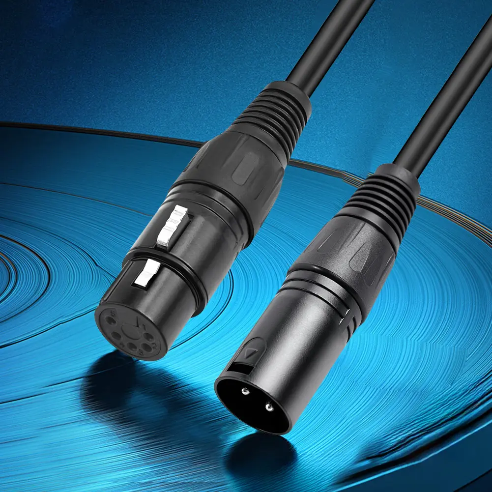 3 Pin XLR Male To 5 Pin XLR Female DMX Adapter 30cm XLR3M To XLR5F Adaptor Cable for Microphone DMX Stage Light Turnaround