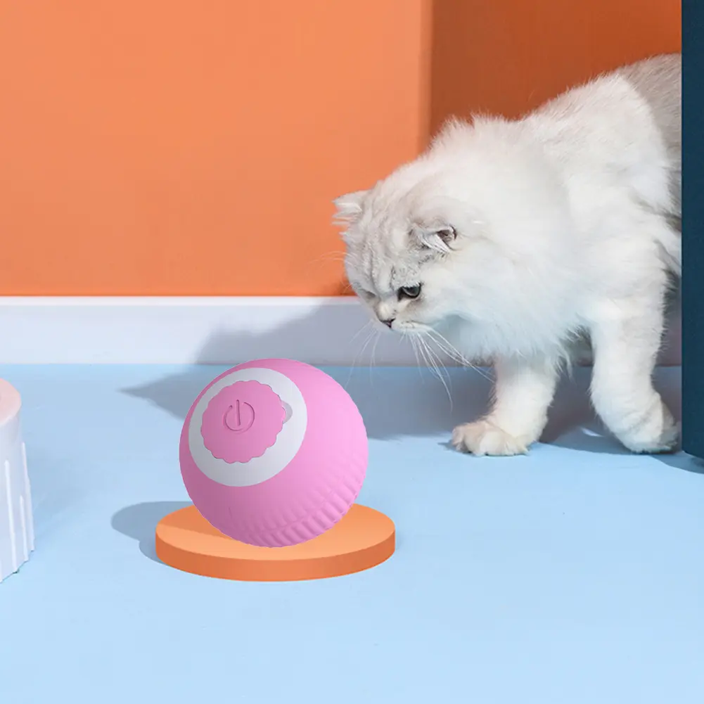 Rolling Cat Toys USB Rechargeable Smart Interactive Cat Toy ABS Intelligent Rolling Toy Ball for Indoor Playing