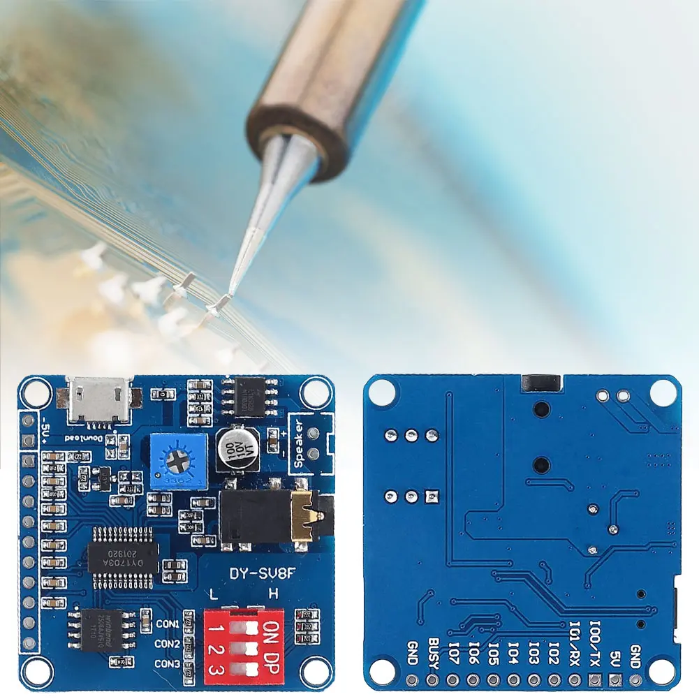 DY-SV8F Playback 64Mbits Flash Storage Board UART I/O Trigger Mini MP3 Music Player Board 5W 8M for Arduino