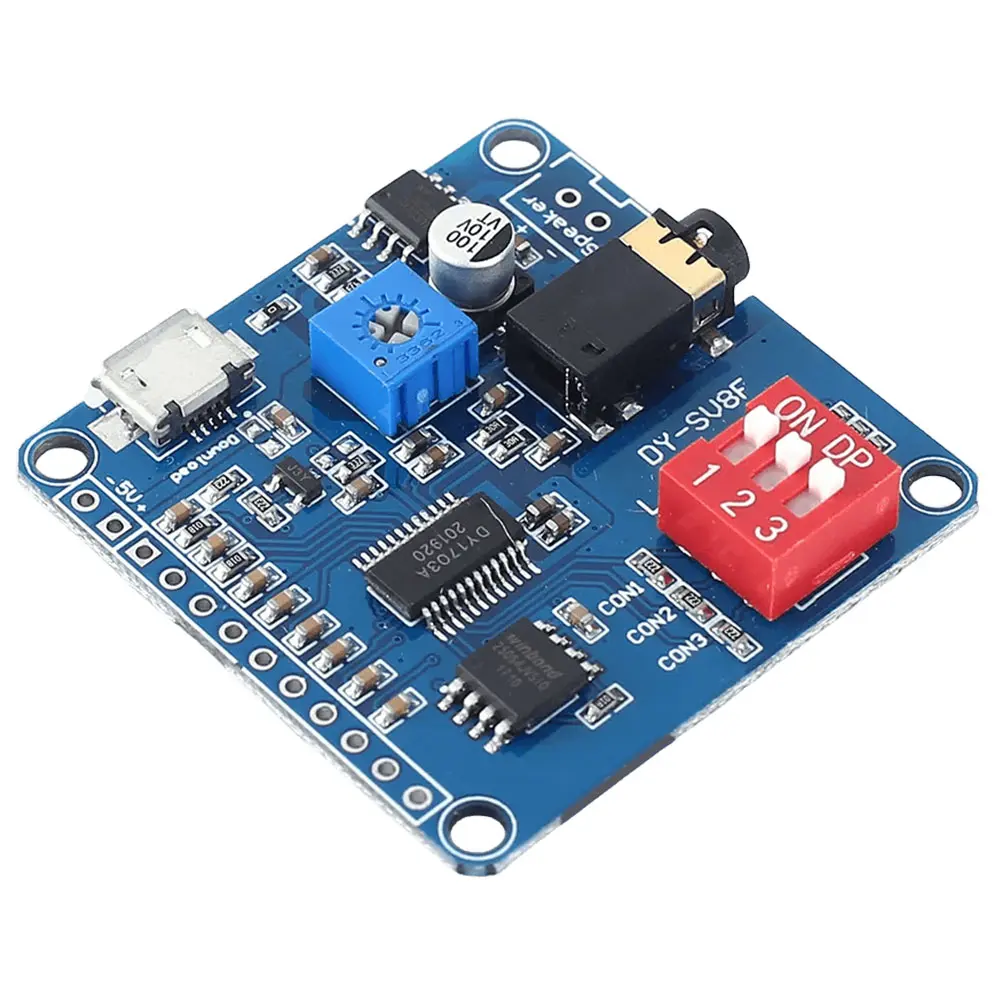 DY-SV8F Playback 64Mbits Flash Storage Board UART I/O Trigger Mini MP3 Music Player Board 5W 8M for Arduino
