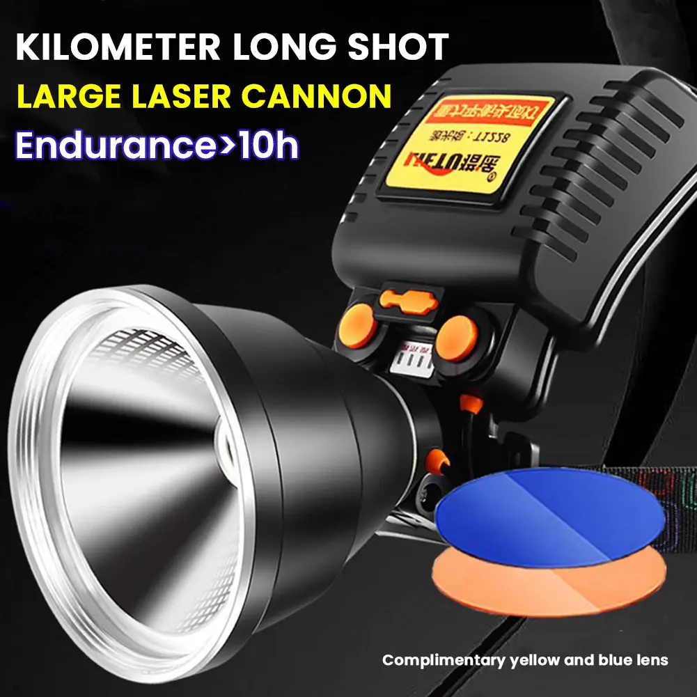 Super Bright Headlamp Powerful Strong Flashlight Night Fishing Torch Head Lamp Outdoor Waterproof Camping Portable LED HeadLight