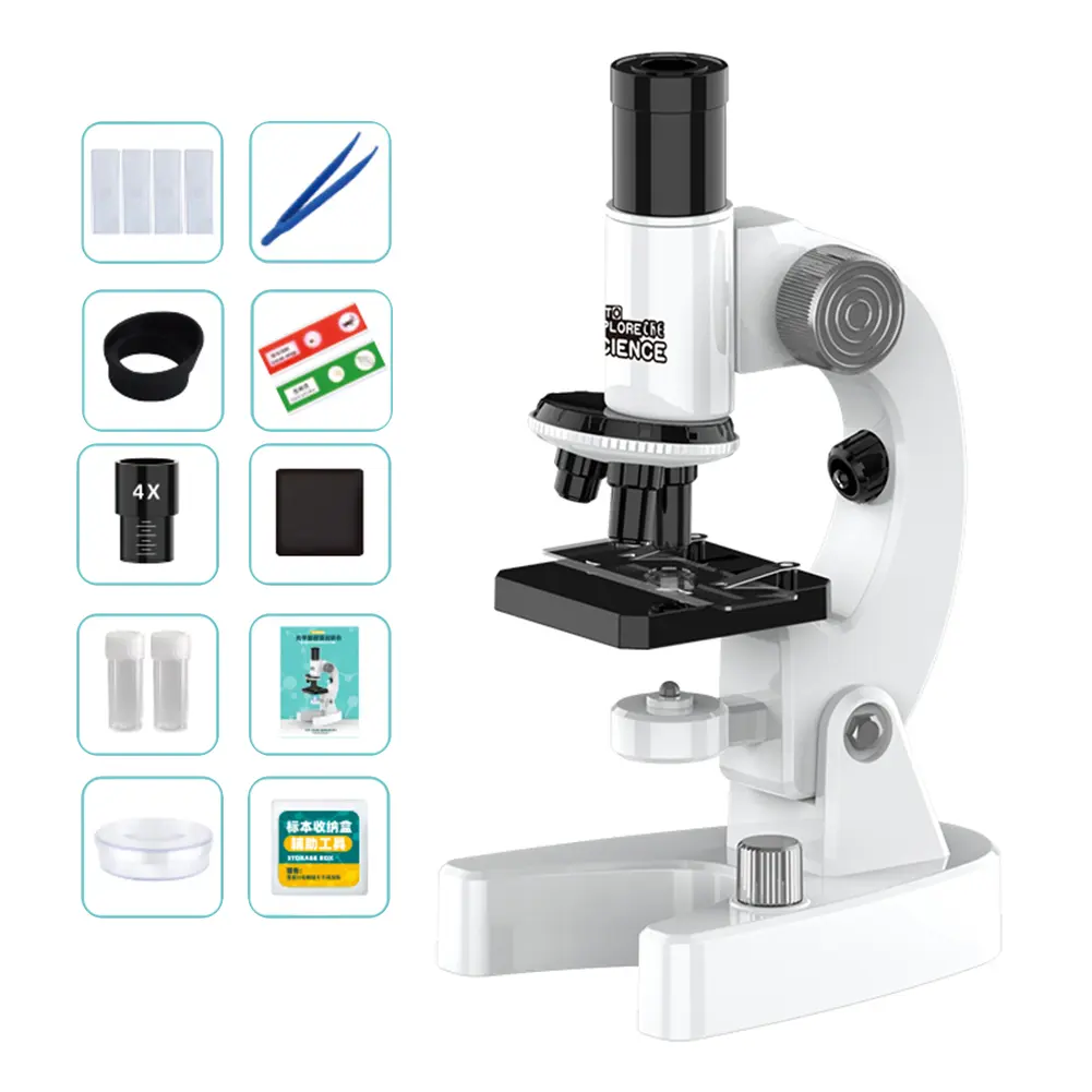 200X-4800X Compound Microscope W/Microscope Slides Set for Adults Students Microscope for School Laboratory Home Education
