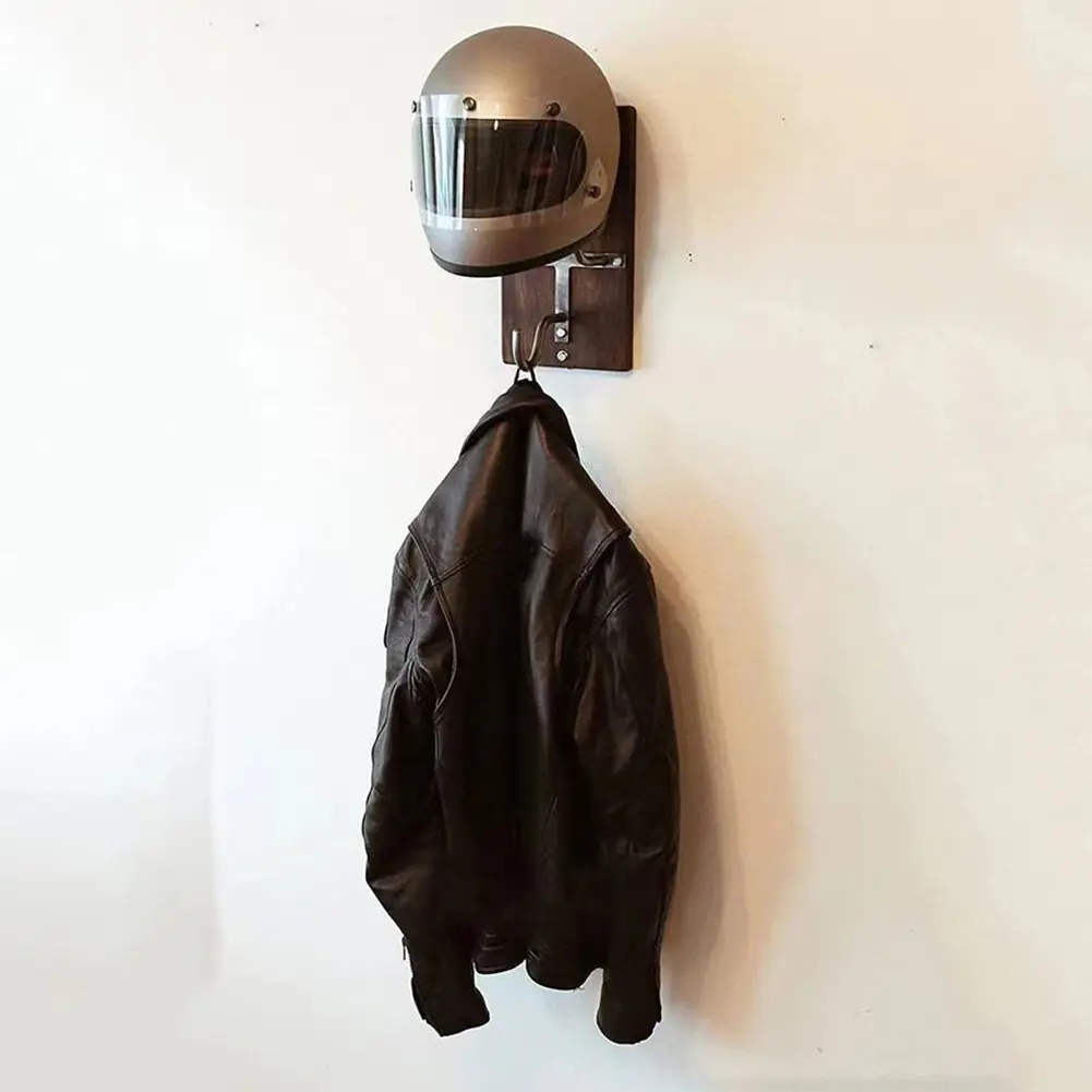 Helmets Display Holder with 2 Hooks Motorcycle Helmet Rack 180 Degree for Motorbike Coat Cap Baseball and Rugby Helmet
