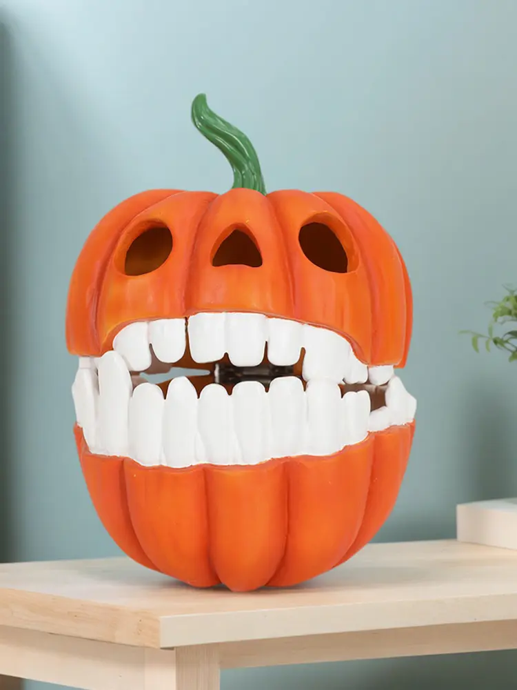 Resin Fillable Pumpkin Container & Lid Pumpkin Candy Holder Plastic Container Holder Props for Halloween Thanksgiving Day Party