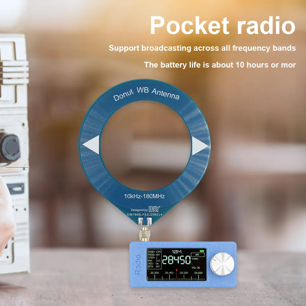 SI4732 0.5-108mhz Portable Radio 1.9inch IPS Screen Pocket Mini Radio AM FM All Band Radio Receiver with Antenna HF SW MW Radio