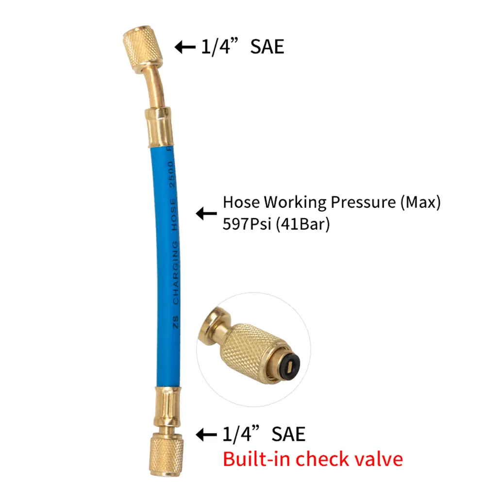 A/C Dye Injector 1Oz Liquid Fuel Injector 1/4 SAE Oil Dye Coupler Adapter for Car Repair Tools for Vehicle Home Air Conditioner
