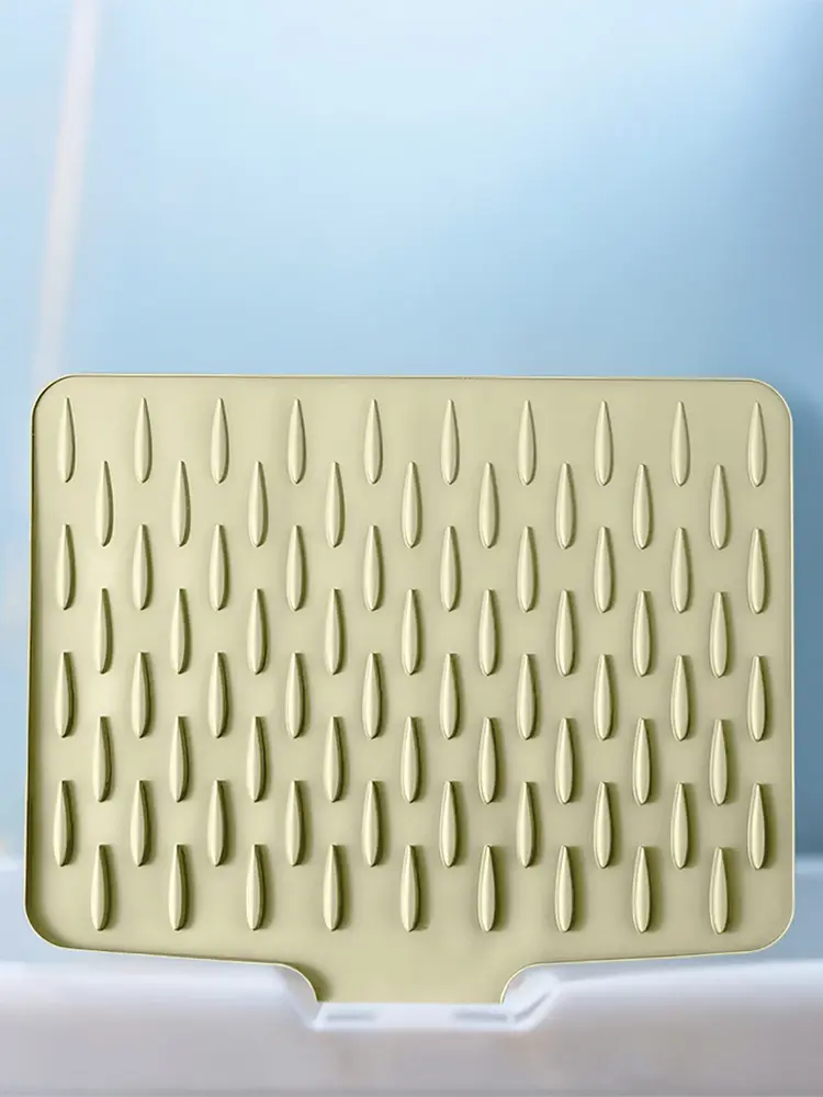 Silicone Dish Drying Mat Non-Slip Cups Drain Pad Heat-Resistant Drainer Pad for Kitchen Counter Sink Refrigerator Drawer Liner