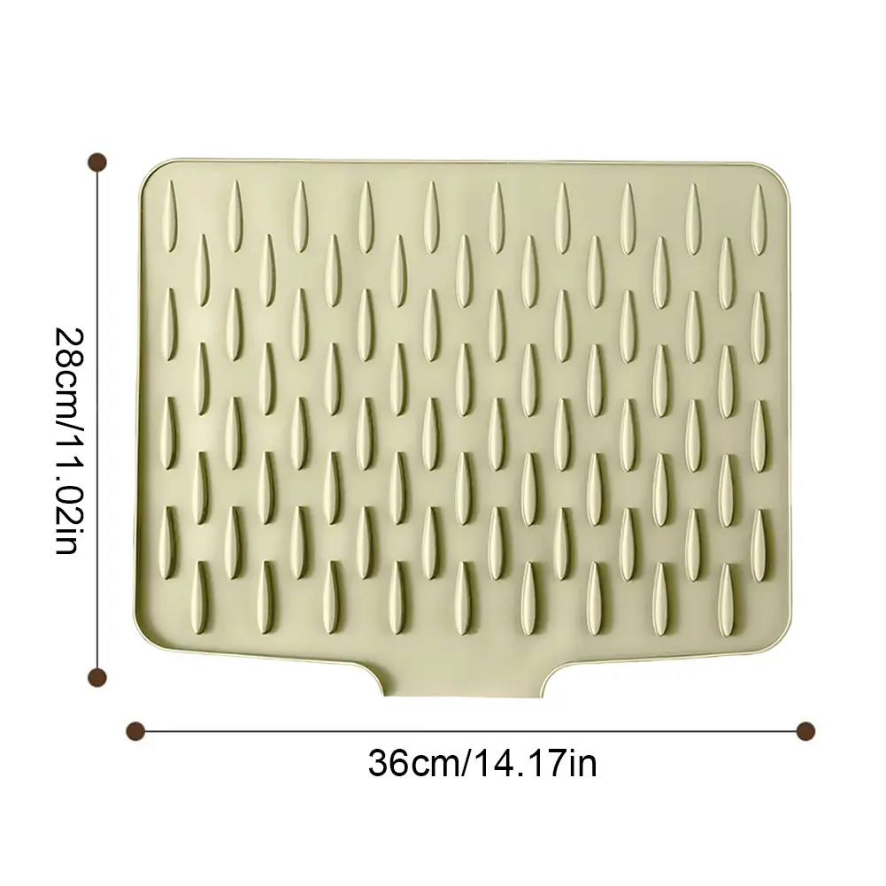 Silicone Dish Drying Mat Non-Slip Cups Drain Pad Heat-Resistant Drainer Pad for Kitchen Counter Sink Refrigerator Drawer Liner