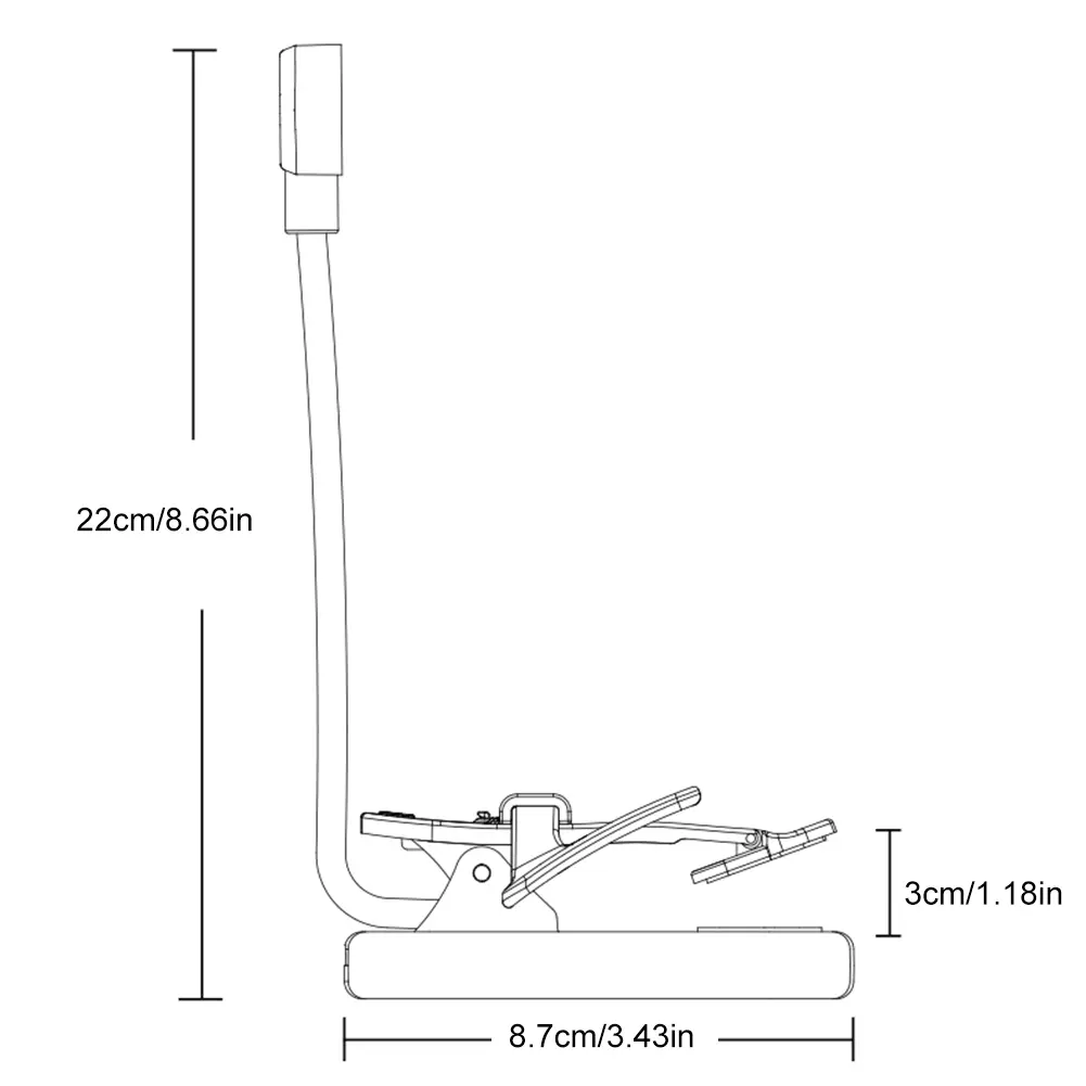 Adjustable Brightness LED Clip On Reading Light with Flexible Neck USB-C Rechargeable for Music and Bedside Use