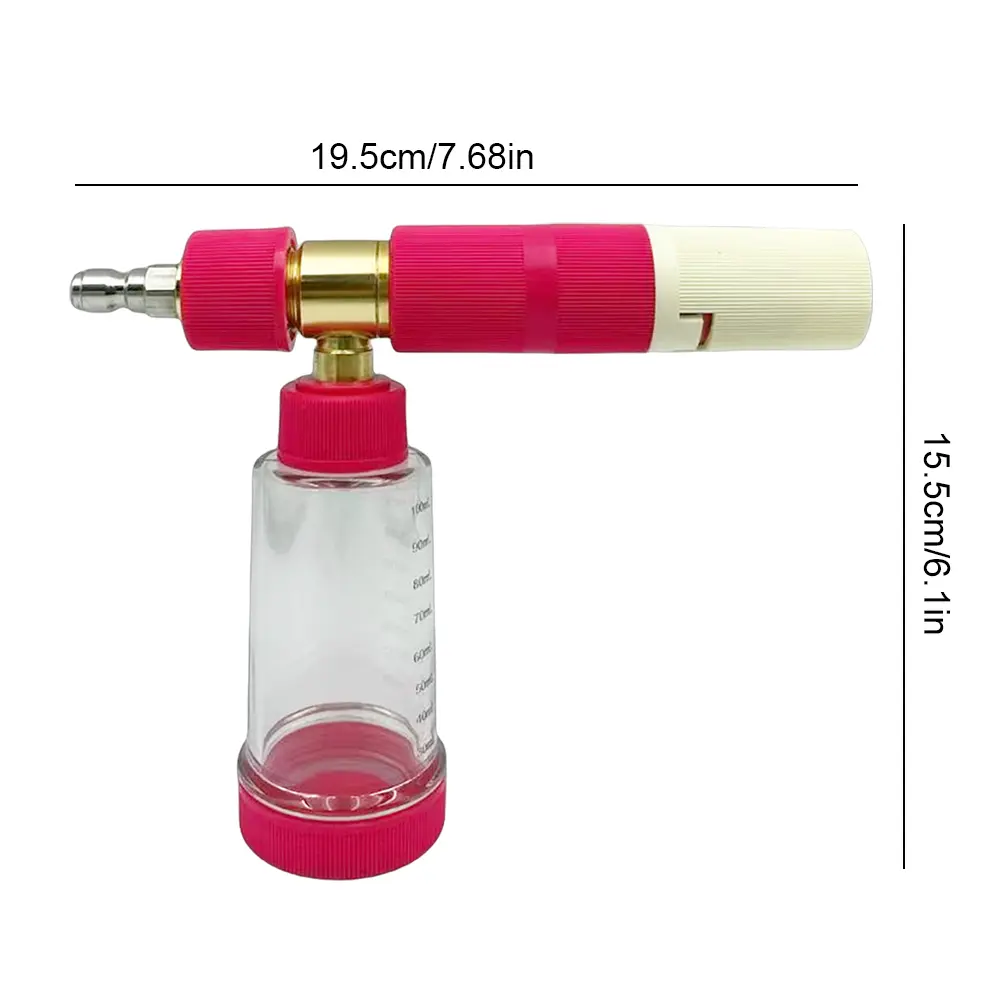 100ml Water Foam Pot with 1/4 Inch Quick Connector Soap Foam Spray Bottle Adjustable Pressure Washer Gun for Cleaning Cars SUVs