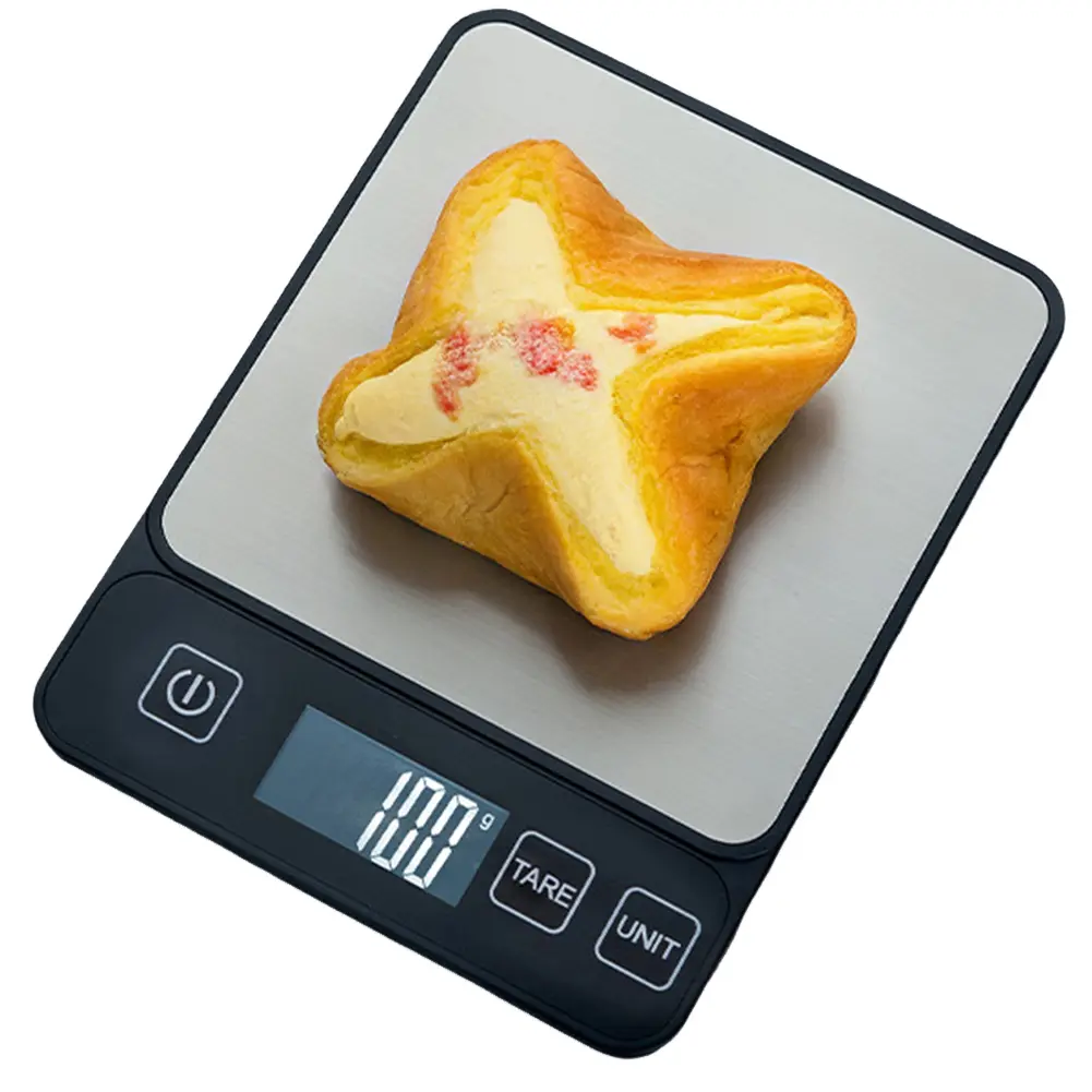 10KG/1G Digital Kitchen Scale with Tare Function Food Scale Stainless Steel Gram Scale Battery Powered for Weight Loss Meal Prep