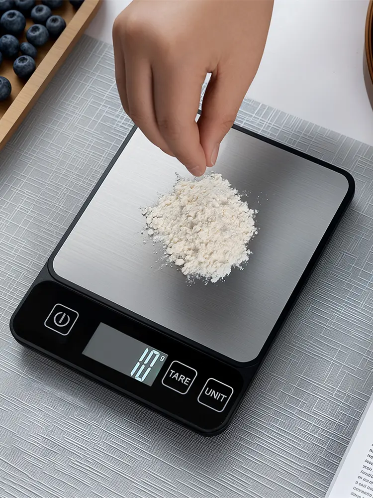 10KG/1G Digital Kitchen Scale with Tare Function Food Scale Stainless Steel Gram Scale Battery Powered for Weight Loss Meal Prep