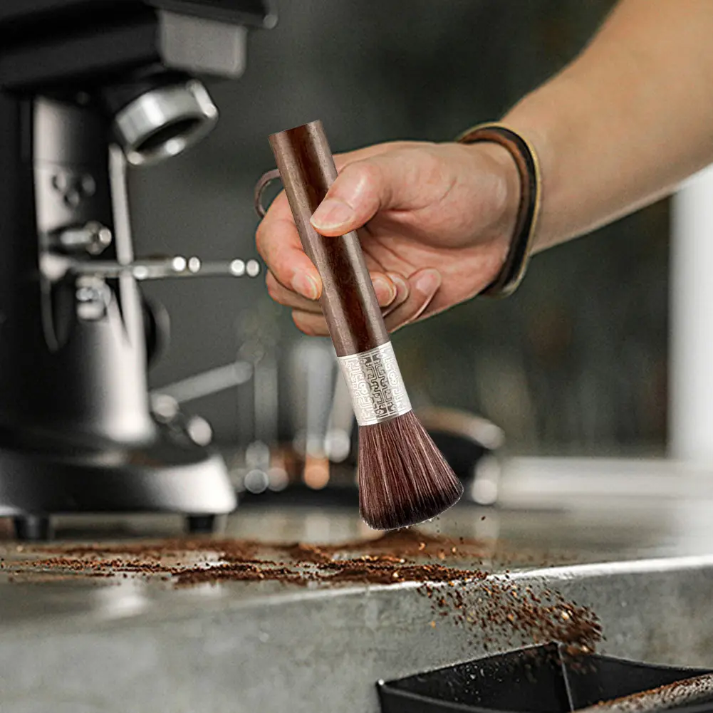 6 Pieces Coffee Brush Set with Manual Air Blower Tool Coffee Grinder Machine Cleaning Brush Kit for Coffee Machine Group Head