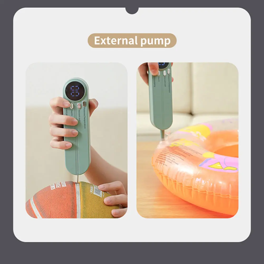 Cordless Vacuum Sealing Machine for Snacks Food Storage Rechargeable Electric Vacuum Sealer Inflation Pump for Balls/Swim Ring